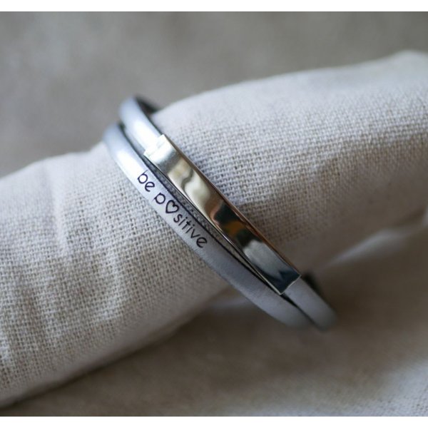 Metallbarrenarmband aus Leder Double-Turn 