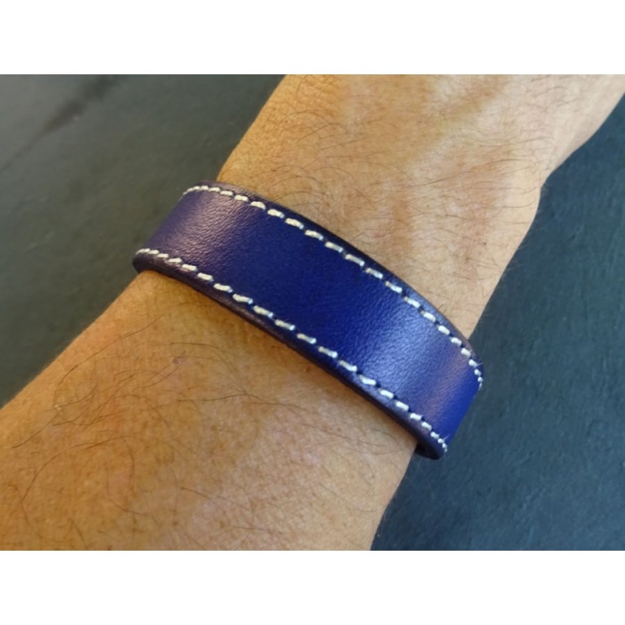 Couture blaues Lederarmband zum Selbstgestalten