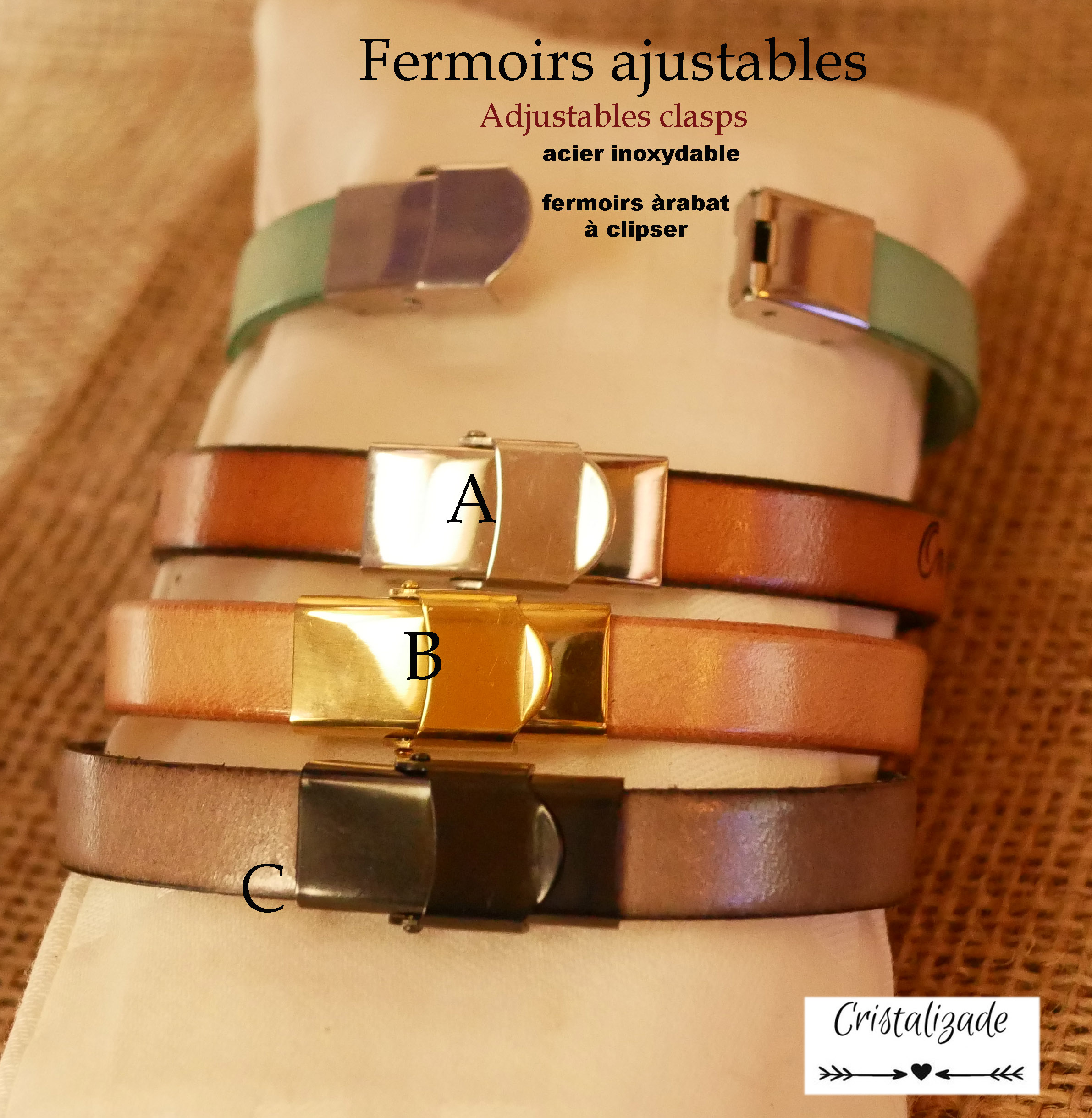 Lederarmband zweifarbig anpassbar gemischte Frau oder Mann