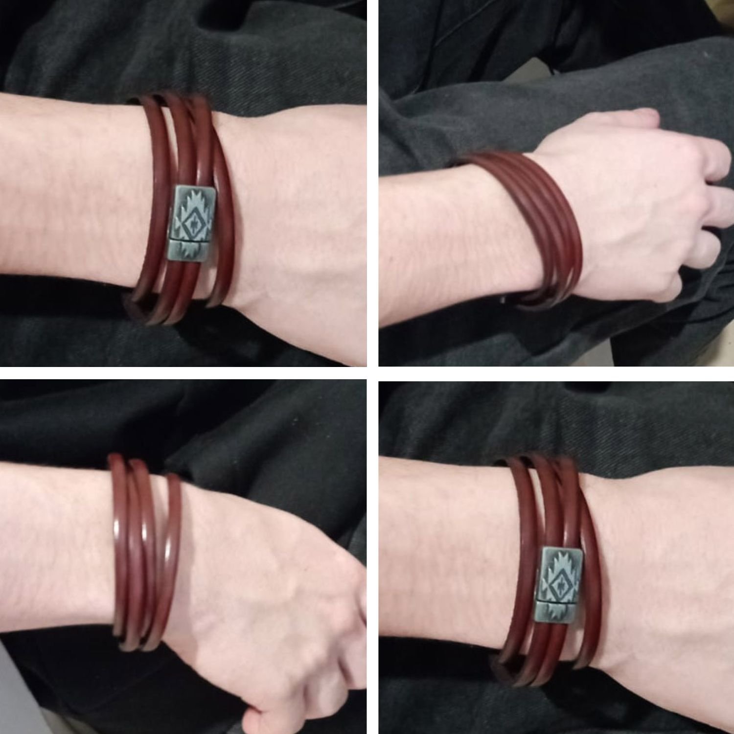 Lederarmband Double-Turn ethnischen Magnetverschluss zu personalisieren