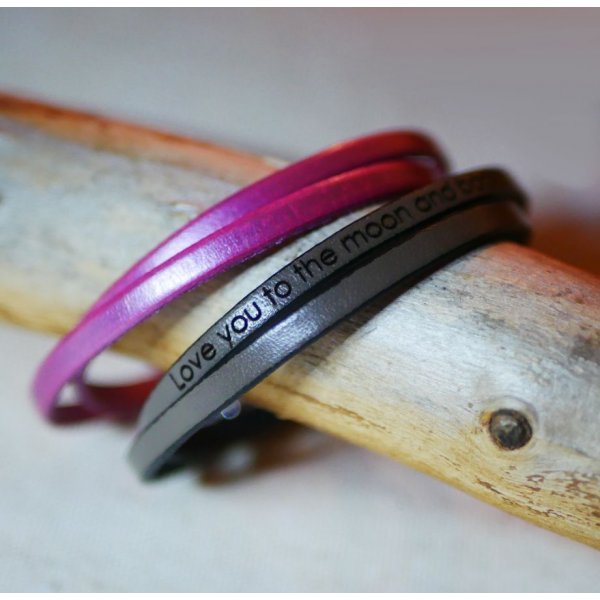 Feines Lederarmband in 2 Runden f&uuml;r M&auml;nner oder Frauen zum Selbstgestalten