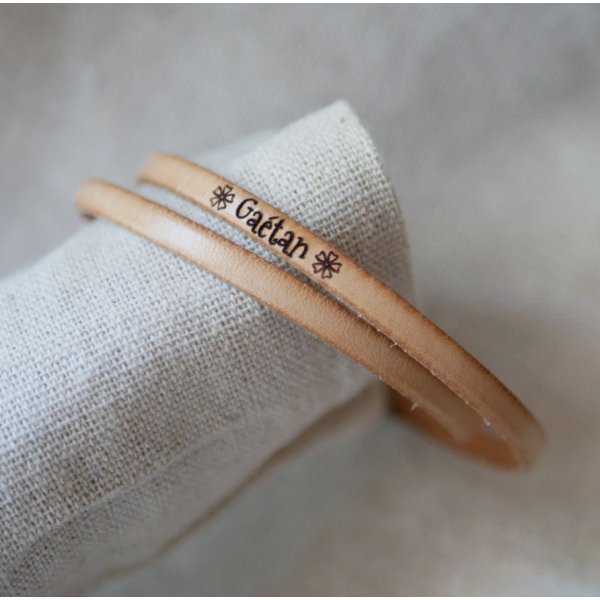 Feines Lederarmband in 2 Runden f&uuml;r M&auml;nner oder Frauen zum Selbstgestalten