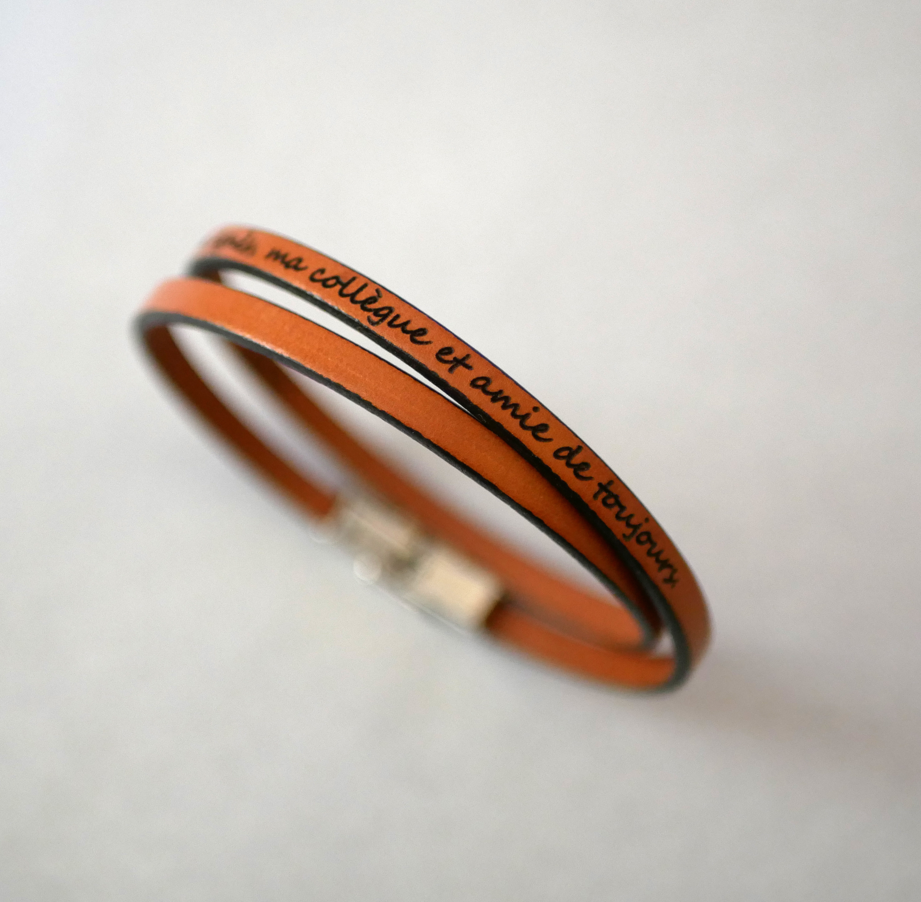 Feines Lederarmband in 2 Runden f&uuml;r M&auml;nner oder Frauen zum Selbstgestalten