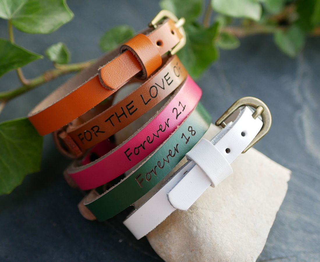 Lederarmband graviert einfache Drehung zu personalisieren gemischte Erwachsene Kind