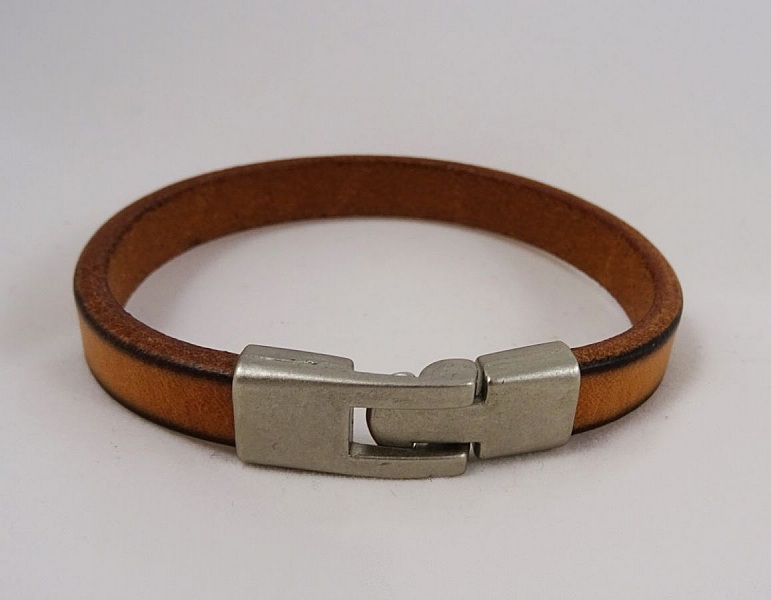 Bracelet cuir Camel Homme grav&eacute; cadeau personnalis&eacute;