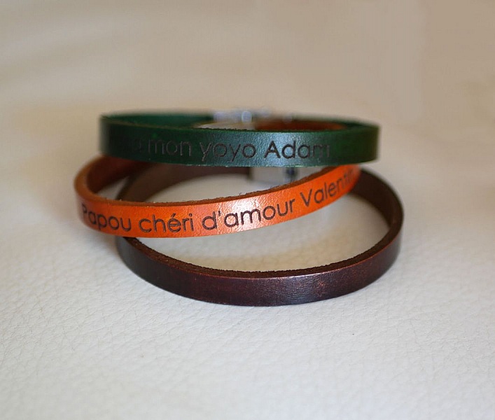 Armband aus Mischleder 9 mm mit verstellbarem Verschluss