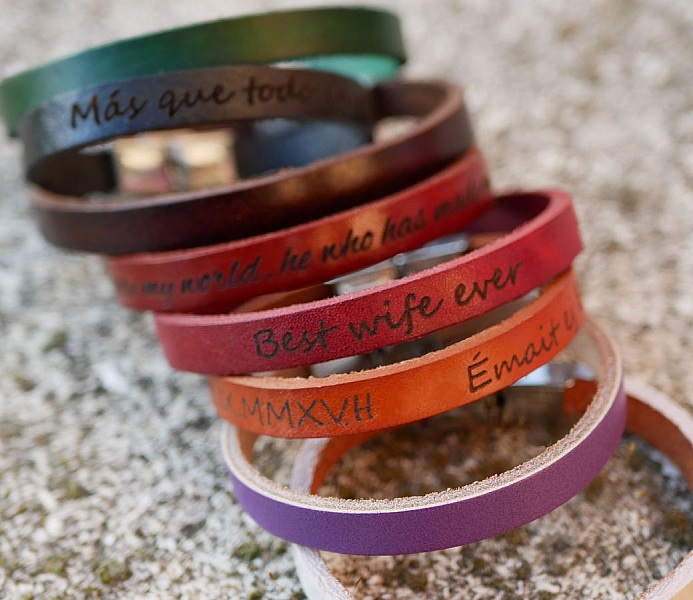 Armband aus Mischleder 9 mm mit verstellbarem Verschluss