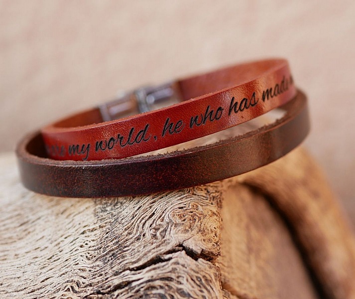 Armband aus Mischleder 9 mm mit verstellbarem Verschluss