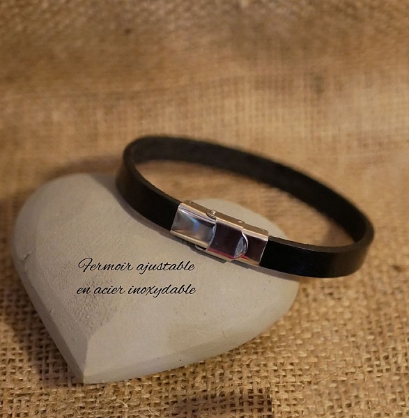 Armband aus Mischleder 9 mm mit verstellbarem Verschluss