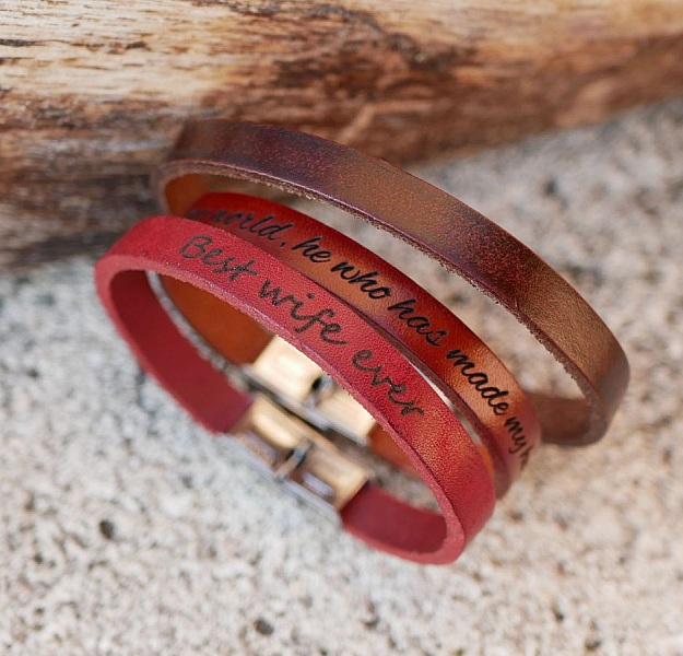 Armband aus Mischleder 9 mm mit verstellbarem Verschluss