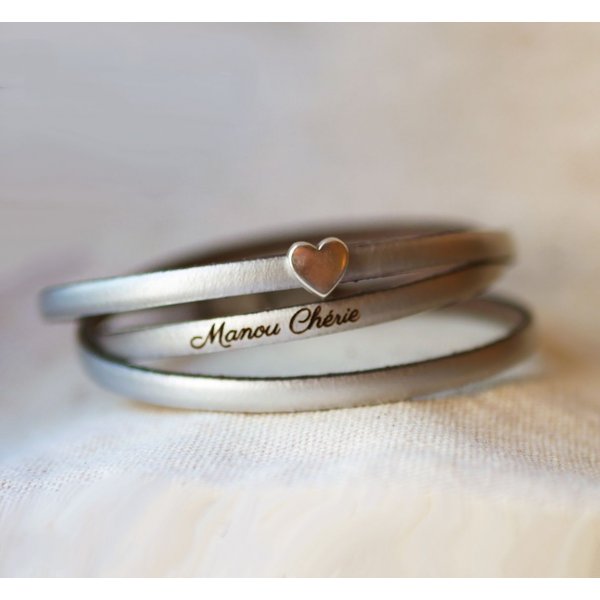 Lederarmband mit mehreren Umdrehungen, personalisierbar mit Stern- oder Unendlichkeits- oder Herzdekor 