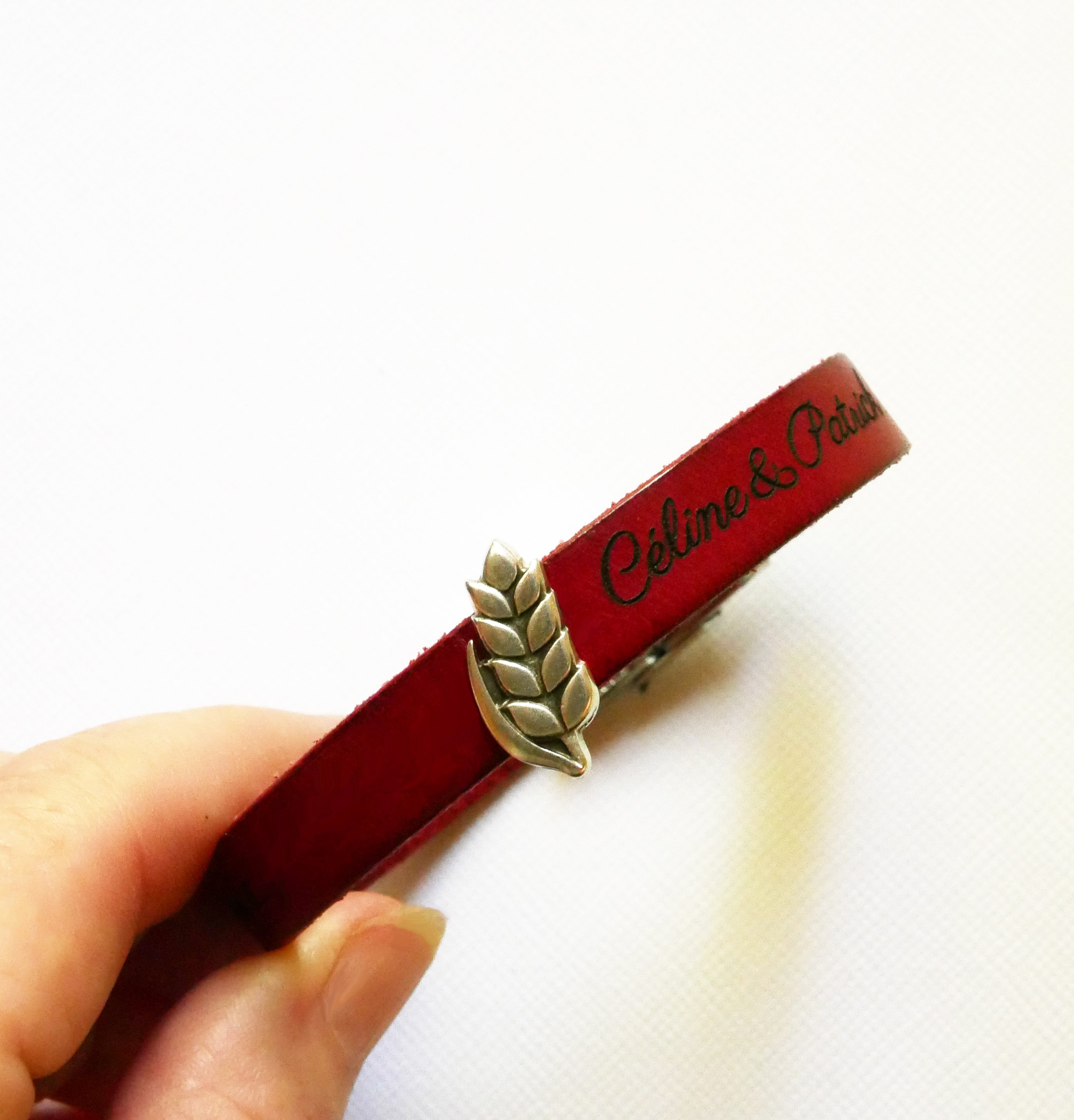 Lederarmband und Schlaufe Weizenähre anpassbar, Weizenhochzeit Mann und Frau