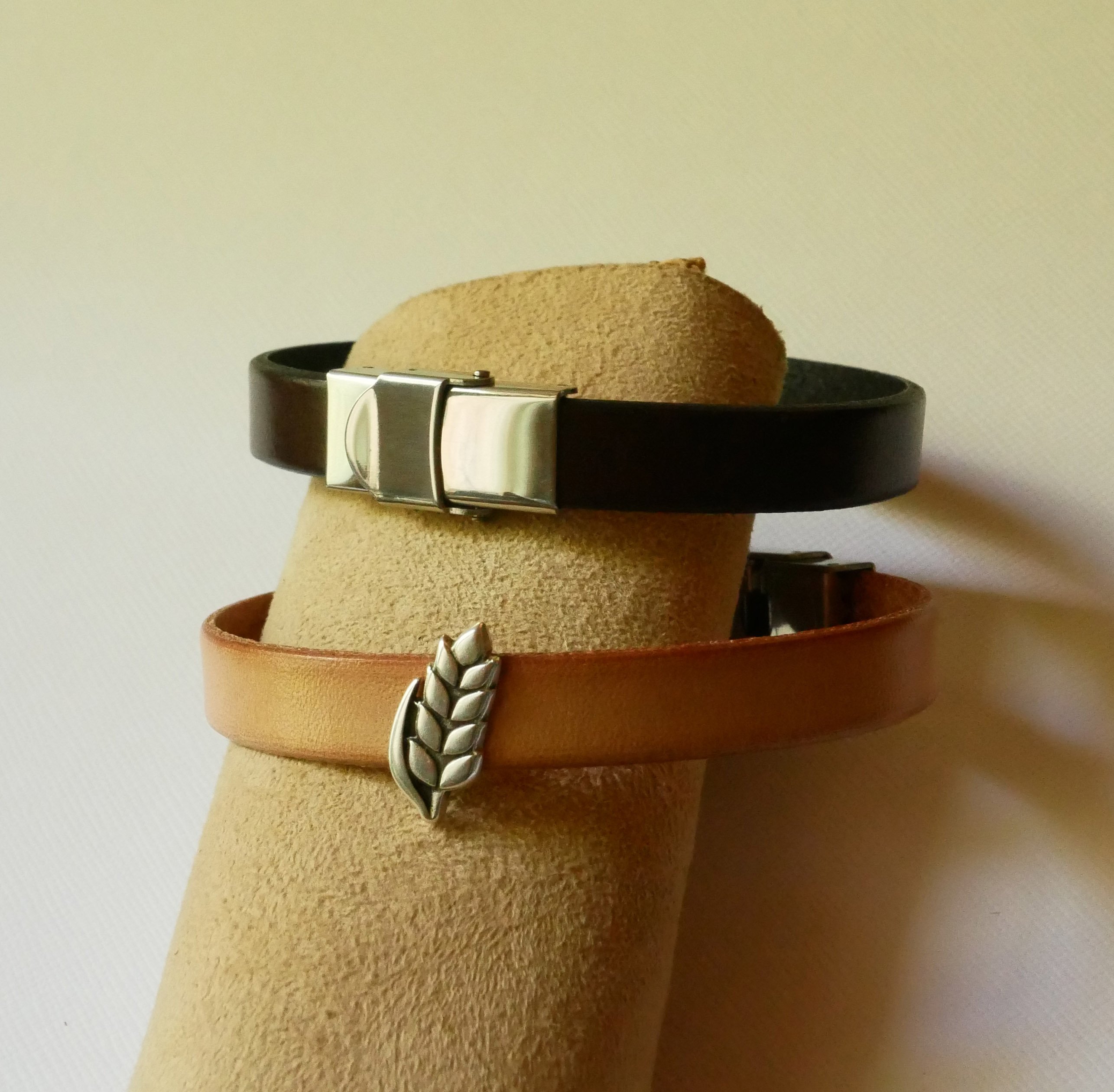 Lederarmband und Schlaufe Weizenähre anpassbar, Weizenhochzeit Mann und Frau