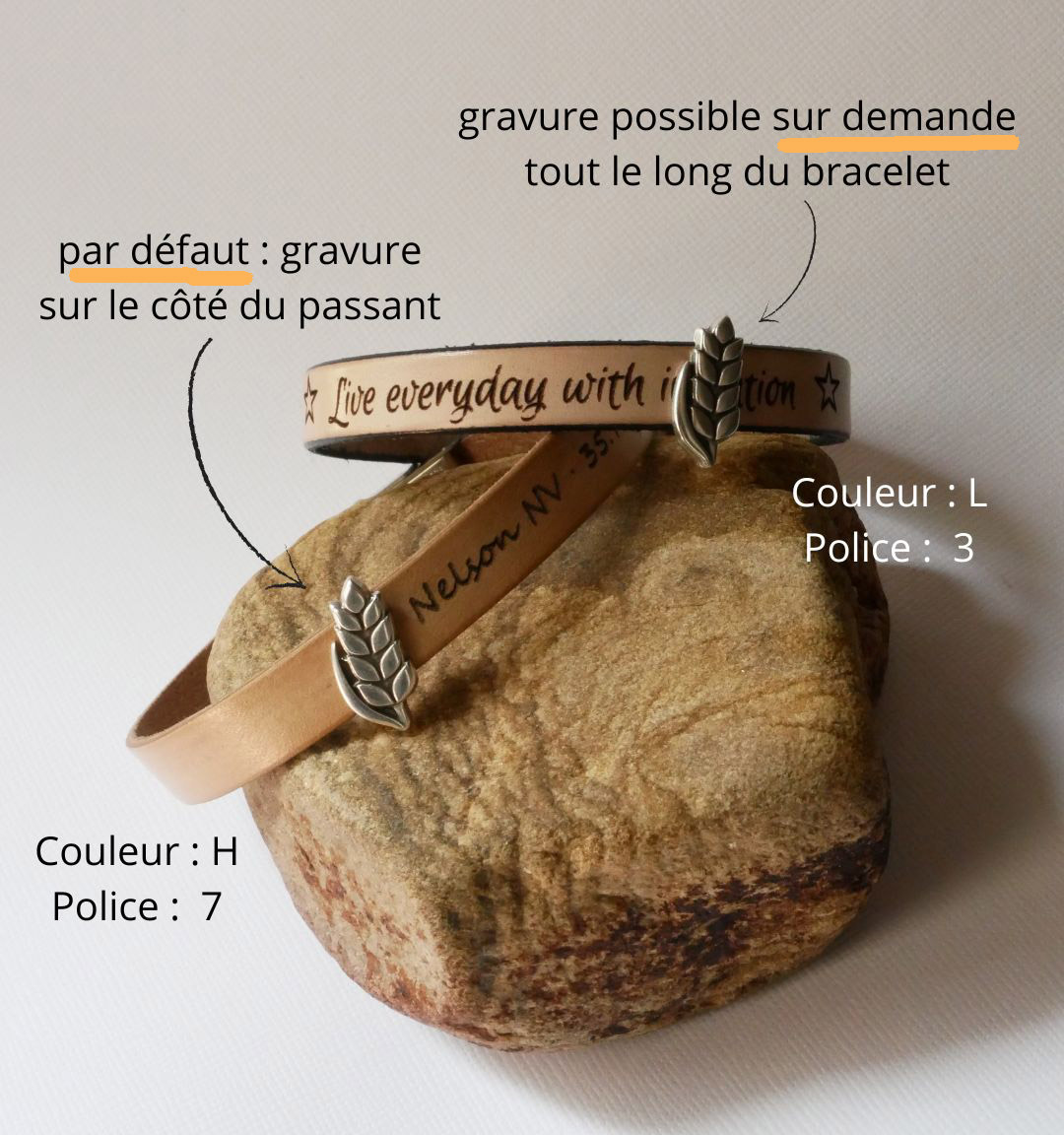 Lederarmband und Schlaufe Weizenähre anpassbar, Weizenhochzeit Mann und Frau