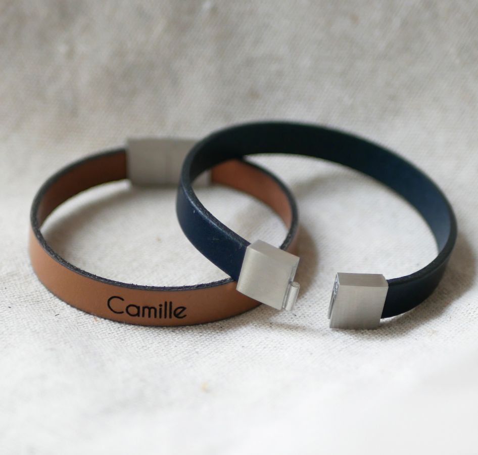 Lederarmband zum Selbstgestalten durch Gravur elegante Magnetschließe