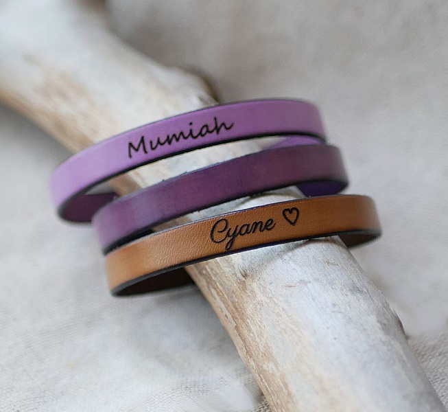 Lederarmband zum Selbstgestalten durch Gravur elegante Magnetschlie&szlig;e