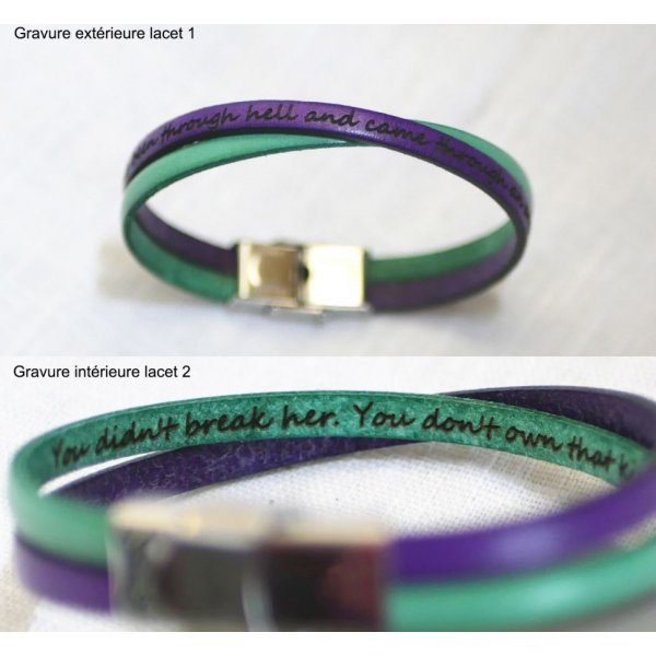 Duo-Armband aus gekreuztem Leder Twist anpassbare gemischte Frau oder Mann