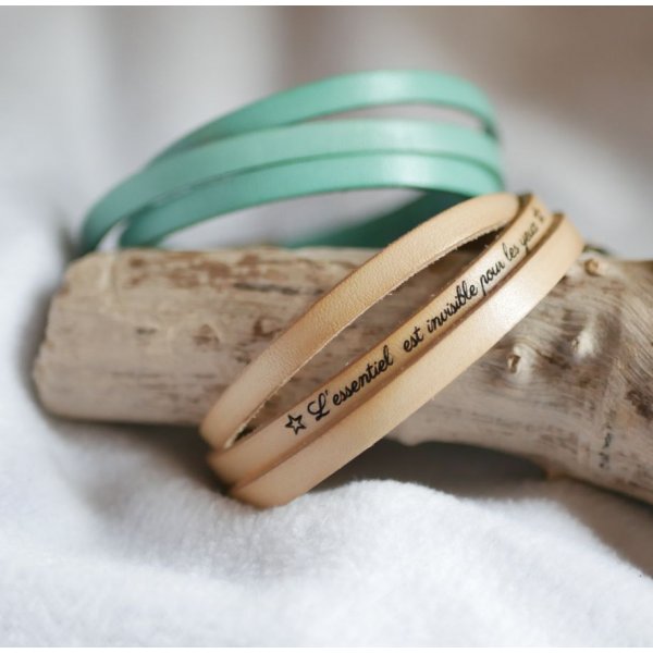 Damenarmband aus Leder 3 T&uuml;rme benutzerdefinierte mittlere Breite