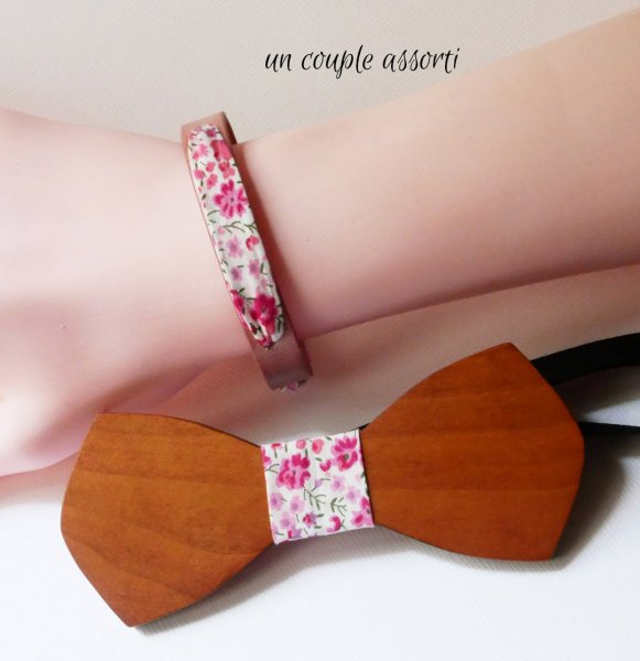 Damenarmband Trio Leder &amp; Liberty Blumen rosa 