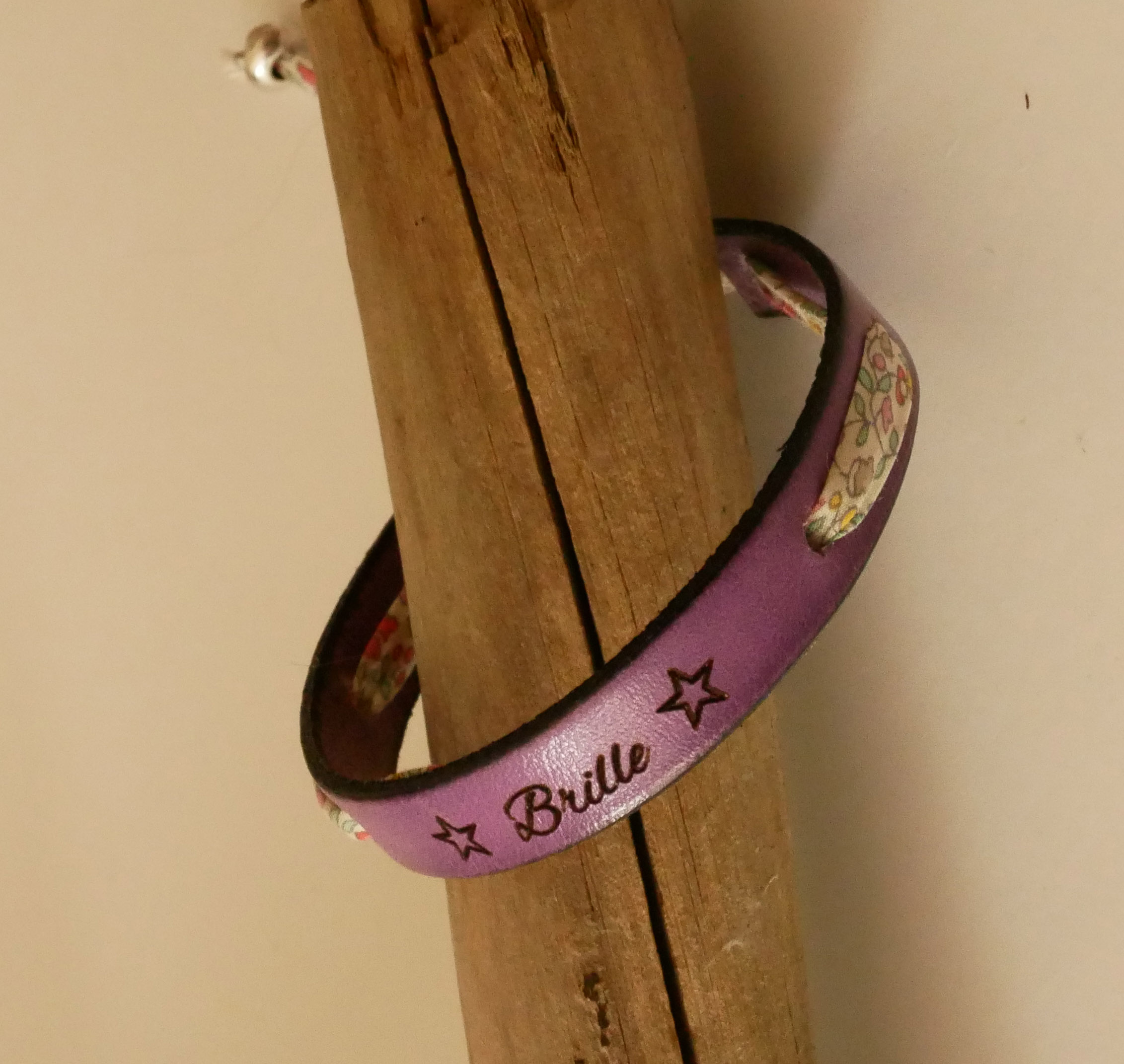 Florame Armband zu personalisieren mit Liberty Cord und Leder nach Wahl zu gravieren
