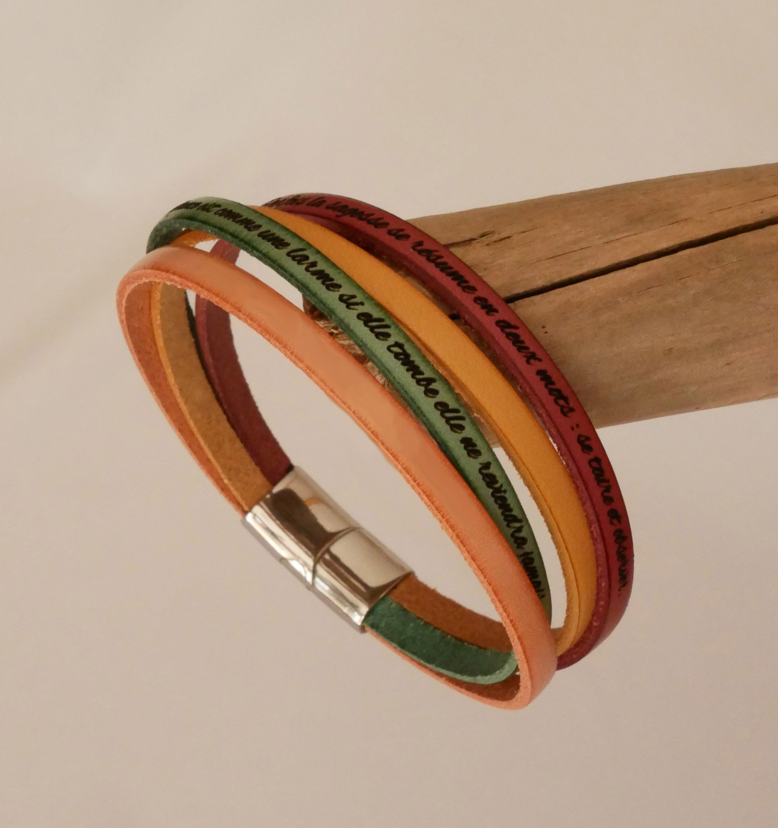 Manschettenarmband mit 4 Lederarten zur Auswahl