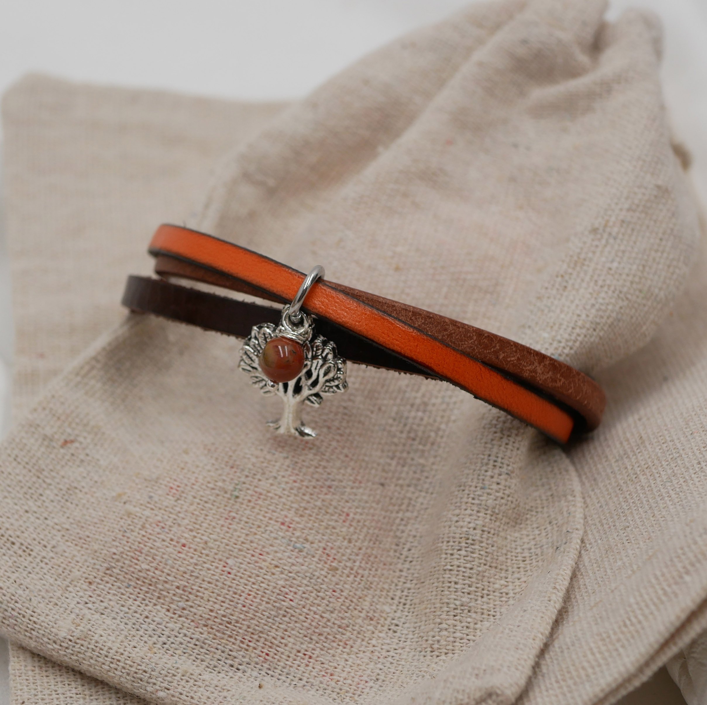 Armband Manschette Frau Multi Leder Herbst Anh&auml;nger nach Wahl