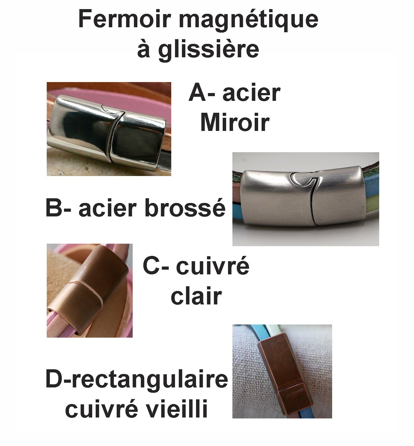 Armband mit Manschette aus mehreren Ledersorten, pfirsichfarben, kupferfarben