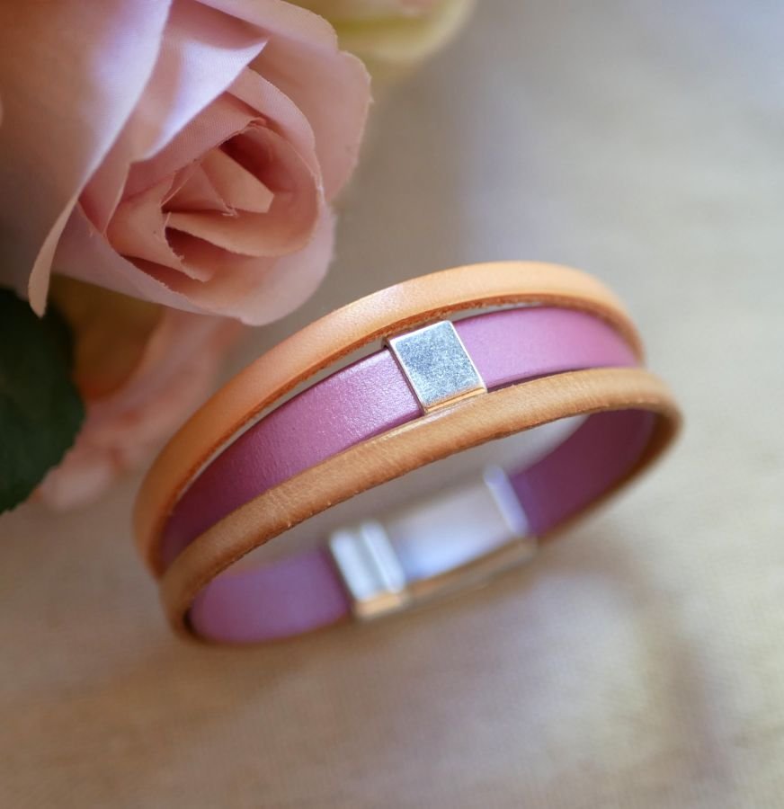 Pfirsich und Rose Manschettenarmband in Customize 