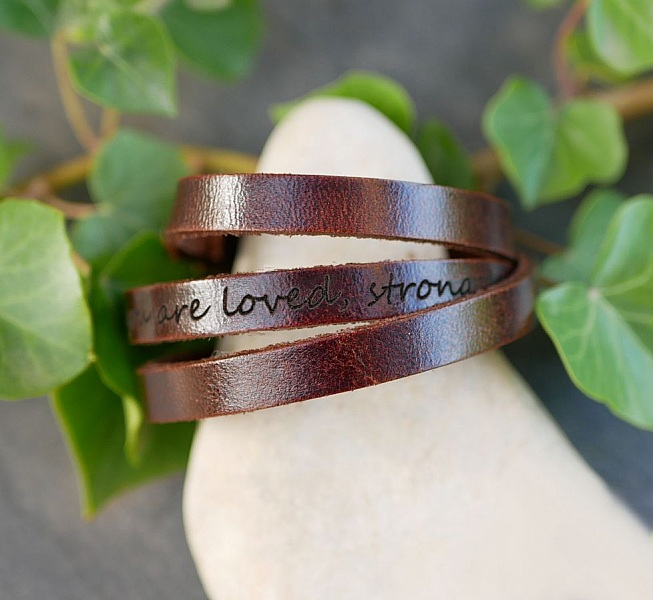 Gemischtes Armband 3 T&uuml;rme aus Leder Farbe nach Wahl