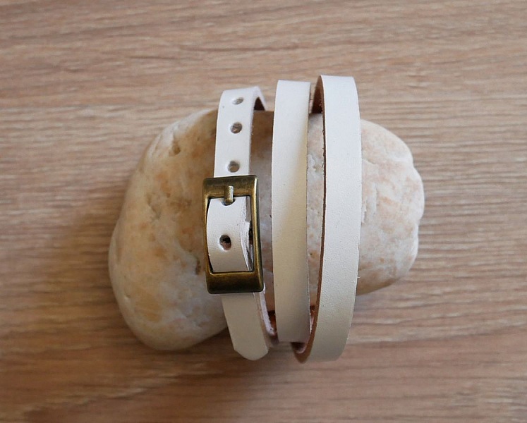 Gemischtes Armband 3 T&uuml;rme aus Leder Farbe nach Wahl