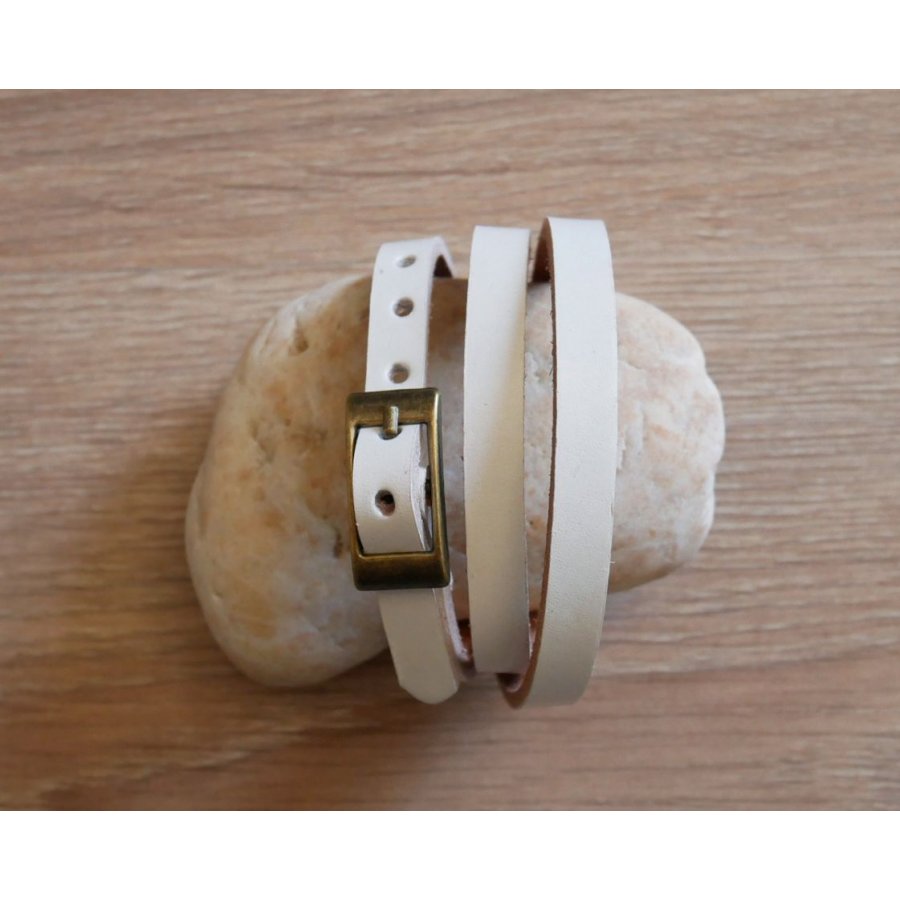 Gemischtes Armband 3 Türme aus Leder Farbe nach Wahl
