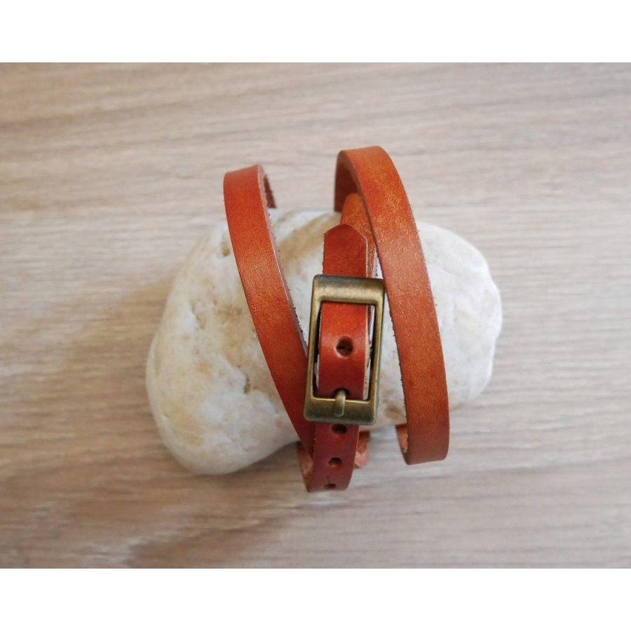Gemischtes Armband 3 Türme aus Leder Farbe nach Wahl