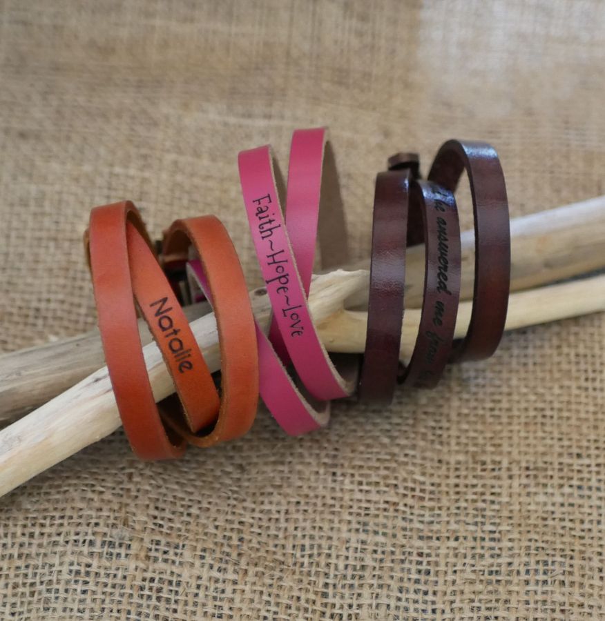 Gemischtes Armband 3 Türme aus Leder Farbe nach Wahl