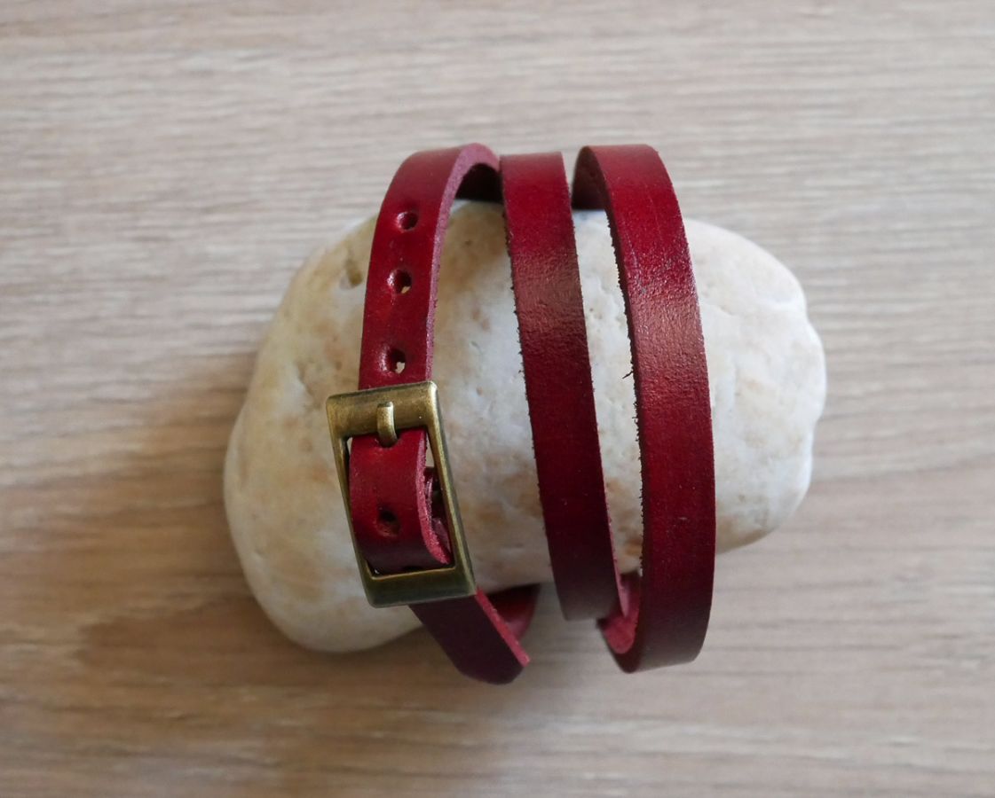 Gemischtes Armband 3 Türme aus Leder Farbe nach Wahl
