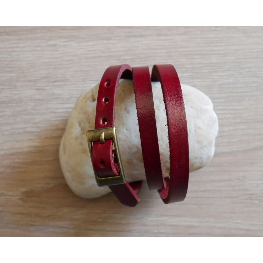 Gemischtes Armband 3 Türme aus Leder Farbe nach Wahl