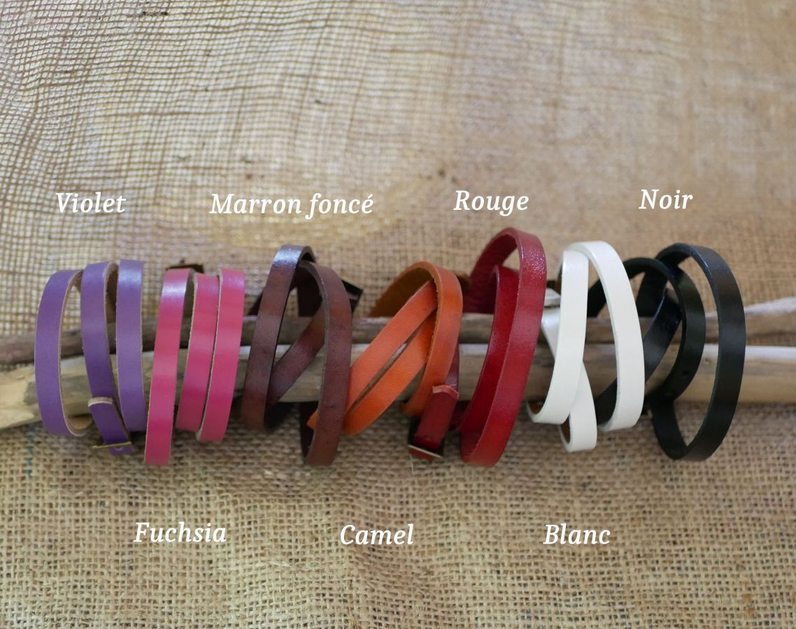 Gemischtes Armband 3 Türme aus Leder Farbe nach Wahl