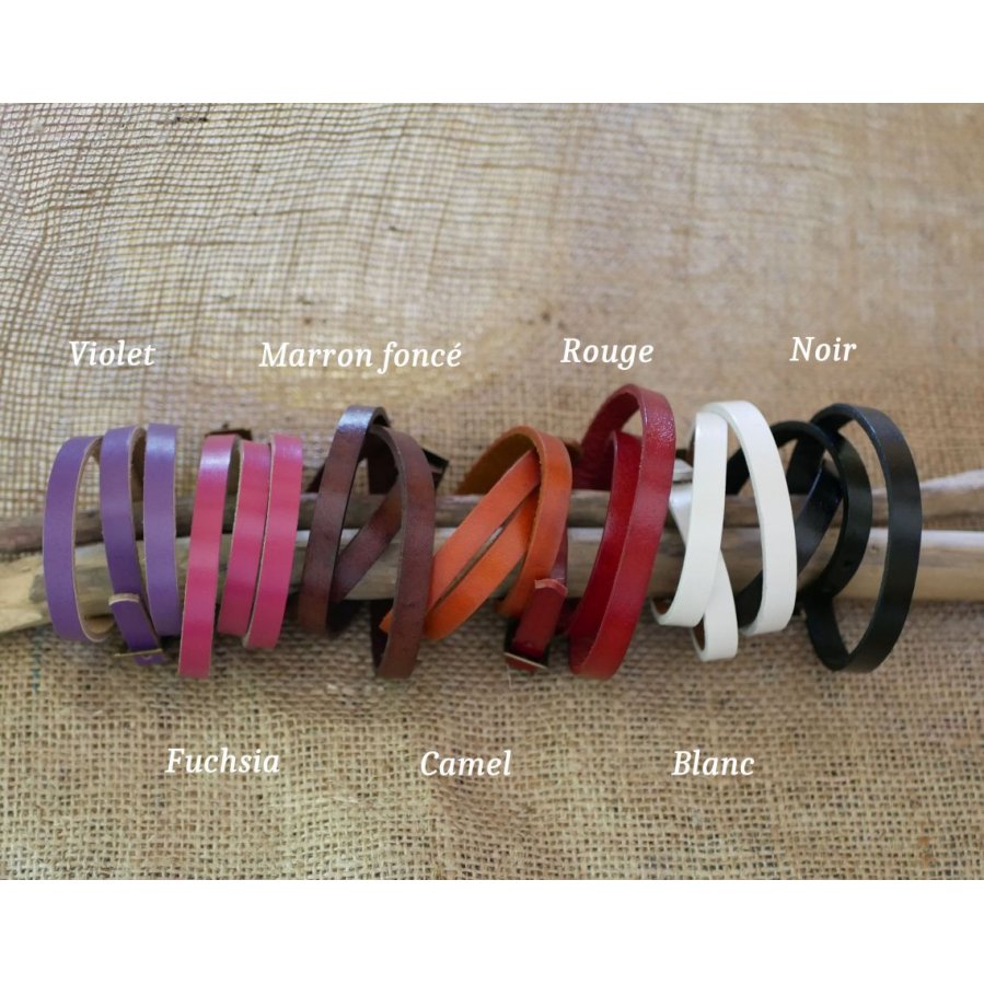 Gemischtes Armband 3 Türme aus Leder Farbe nach Wahl
