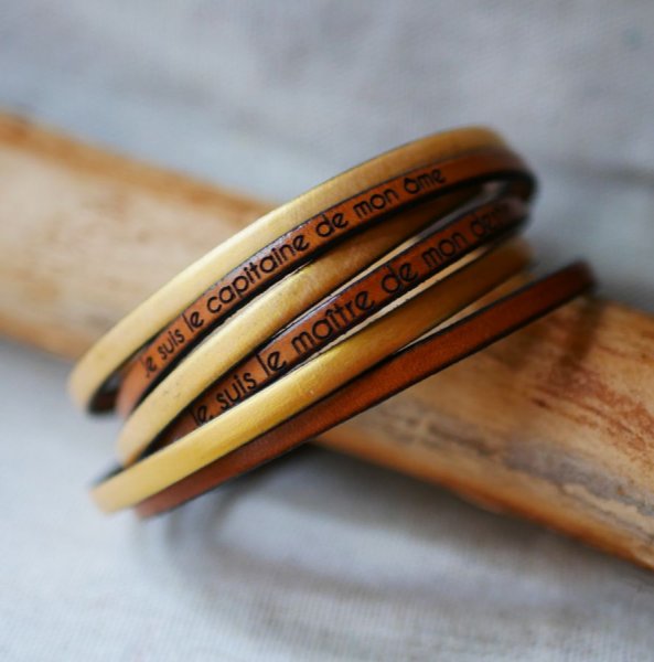 Duo Multi-Turn Lederarmband zum Selbstgestalten f&uuml;r Frauen oder M&auml;nner