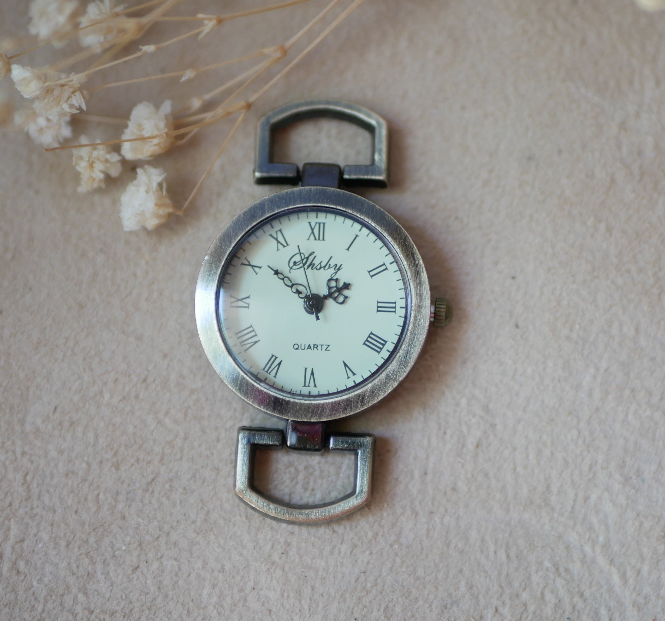 Zifferblatt Uhr Bronze r&ouml;mische Ziffern