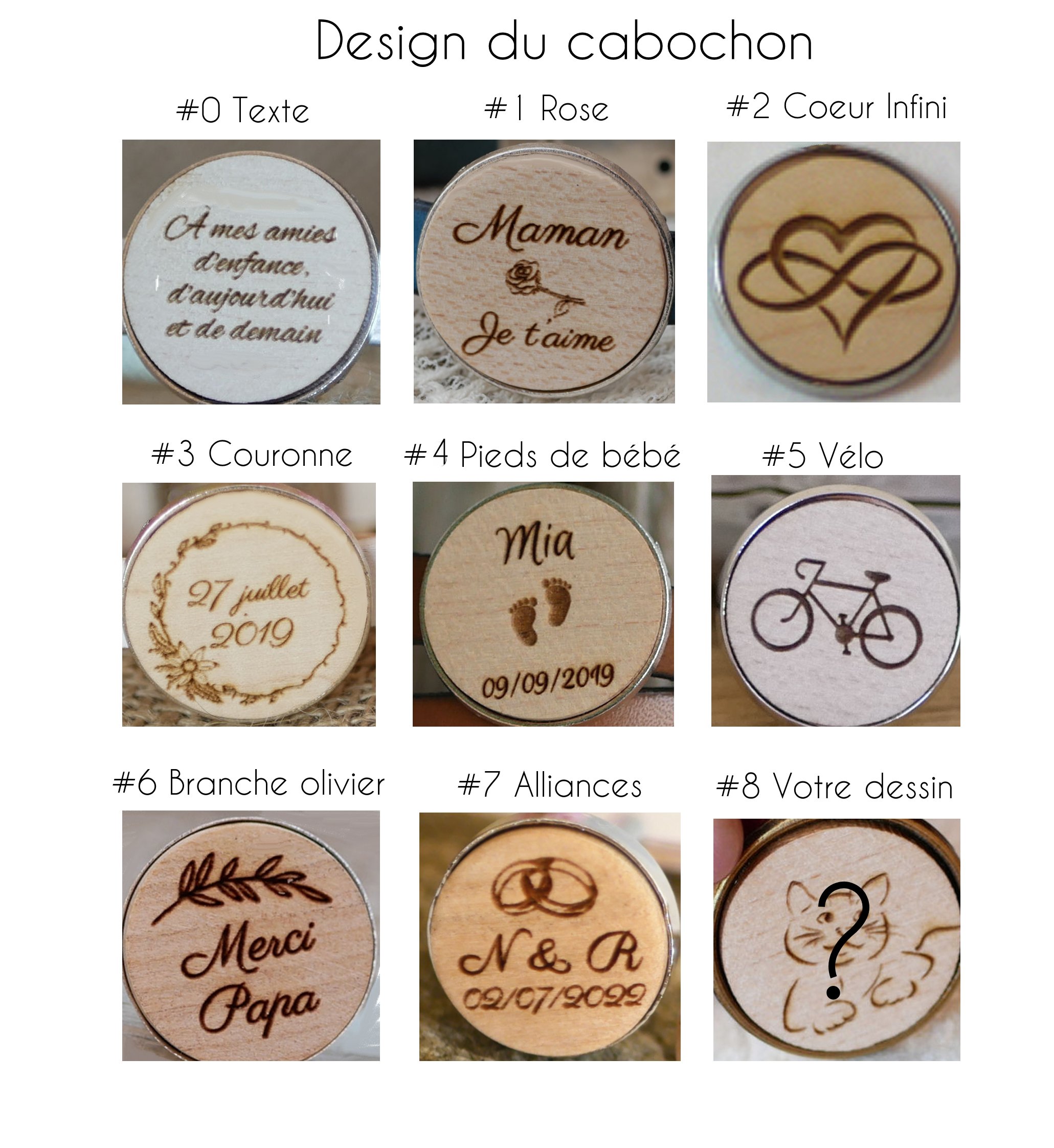 Lederhalskette mit Cabochon-Anhänger aus Holz graviert zu personalisieren