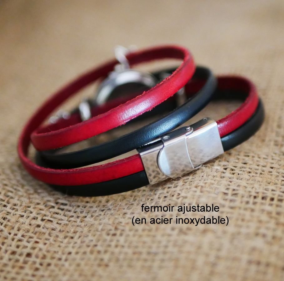 Uhr Lederarmband zum Selbstgestalten mit silbernem Zifferblatt und Herzschlaufen Stern 