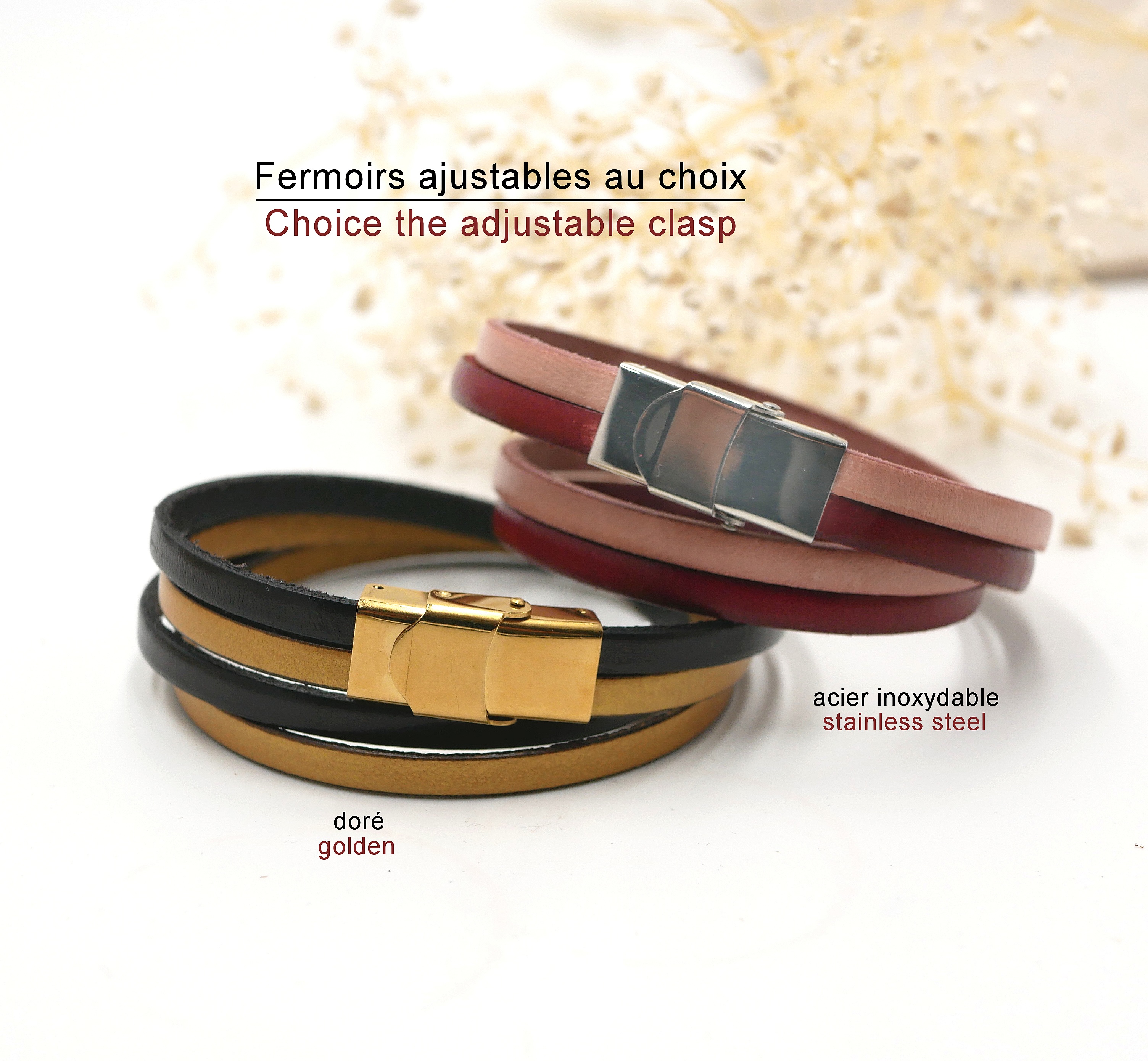 Personalisierbare Armbanduhr mit doppelter Umdrehung aus Leder mit Anh&auml;nger