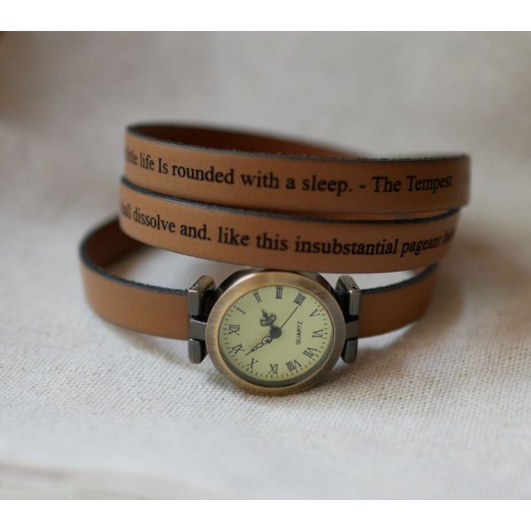 Personalisierbare Triple-Turn-Armbanduhr mit bronzefarbenem Zifferblatt 