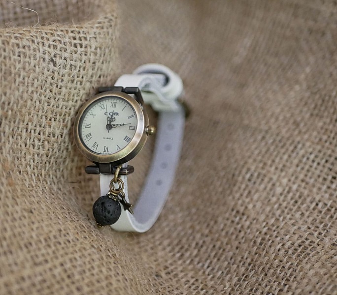 Uhr Lavastein Charm Diffusor mit Lederarmband zur Auswahl