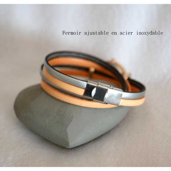 Uhr mit ros&eacute;goldenem Zifferblatt und Double-Turn-Armband zum Selbstgestalten