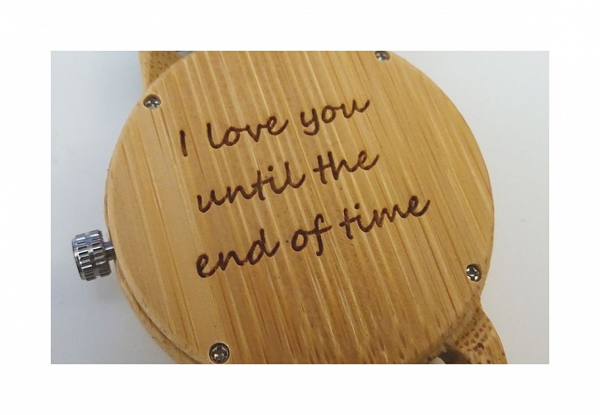 Montre homme bois clair sur bracelet cuir &agrave; personnaliser