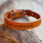 Herrenarmband aus Leder Camel graviert zu personalisieren 