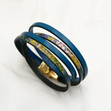 Lederarmband mit impressionistischem Druck Double-Turn in Customize