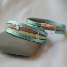 Manschettenarmband aus Leder mit Ginkgo-Dekor in Customize 