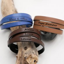 Lederarmband triple tours Mann oder Frau zu personalisieren verstellbarem Verschluss